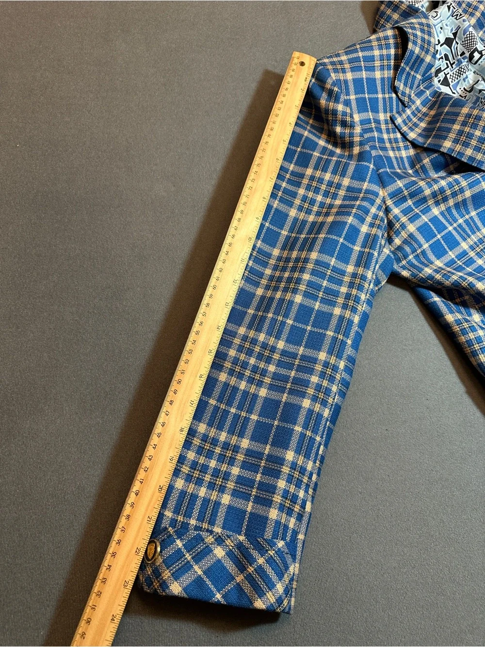 Vintage 70s Charles Lyons Mens 39S Blue Plaid Wide Lapel Blazer Sport Coat Retro